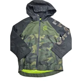 Maximus Rex Boys Sz 7 Full Zip Windbreaker Jacket Green Camo Print