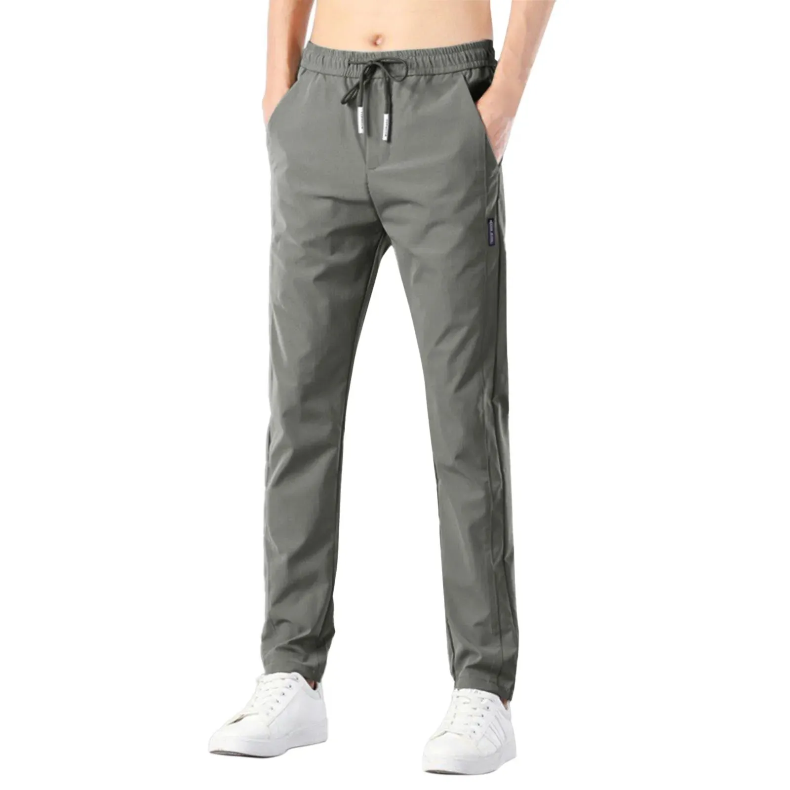 Men Quick Dry Pencil Pants Summer Elastic Ice Sports