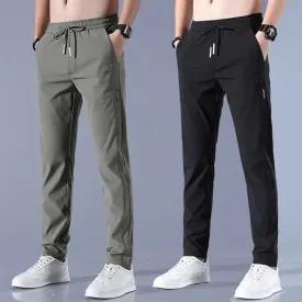 Men Quick Dry Pencil Pants Summer Elastic Ice Sports