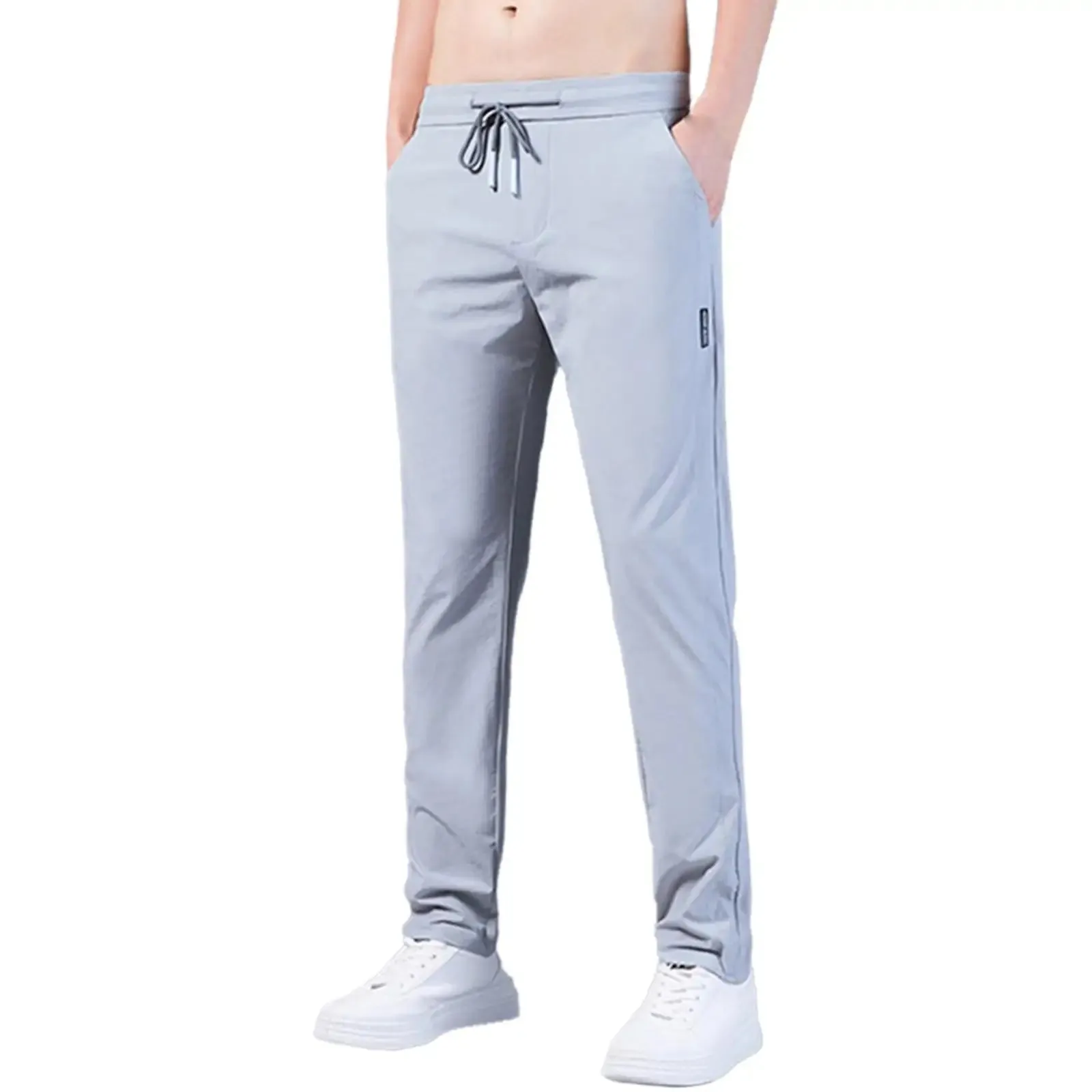 Men Quick Dry Pencil Pants Summer Elastic Ice Sports