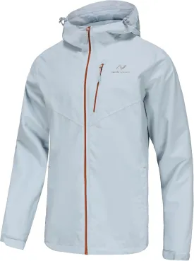 Mens Lightweight Hooded Waterproof Rain Jacket Breathable Raincoat Shell for Outdoor Mountain Hiking