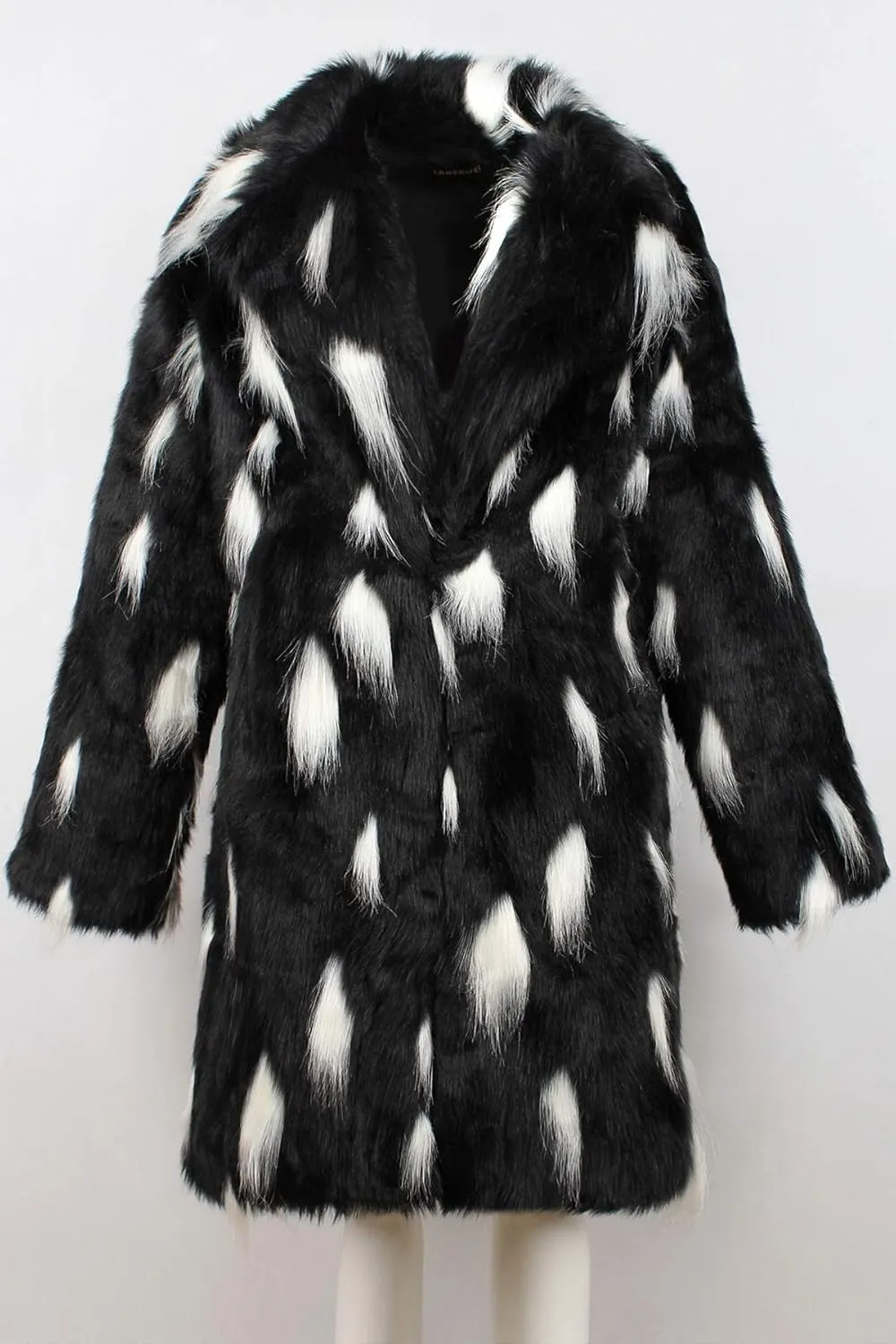 Men's Long Sleeve Fluffy Faux Fur Coat,Mens Winter Warm Faux Fur Overcoat,Long Thicken Soft Jacket Outerwear