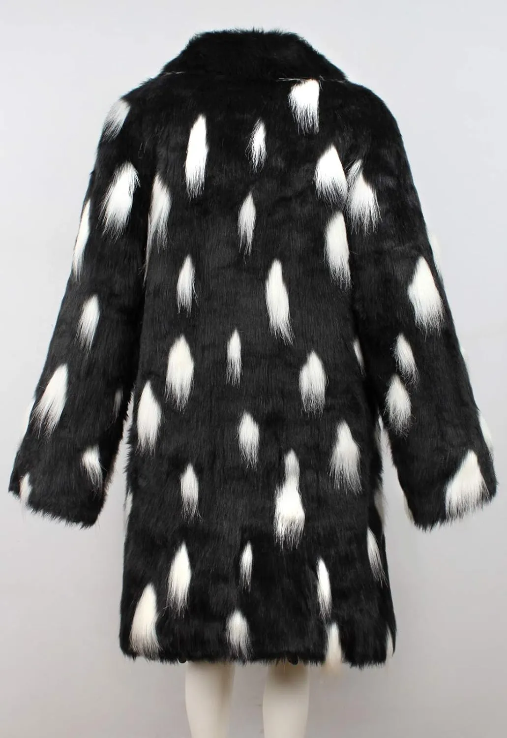 Men's Long Sleeve Fluffy Faux Fur Coat,Mens Winter Warm Faux Fur Overcoat,Long Thicken Soft Jacket Outerwear