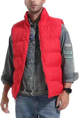 Men's Puffer Vest Outerwear Puffy Sleeveless Jacket Bubble Zipper Winter outdoor Warm Water-Resistant Size M to 3XL