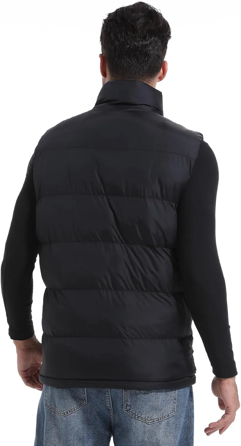 Men's Puffer Vest Outerwear Puffy Sleeveless Jacket Bubble Zipper Winter outdoor Warm Water-Resistant Size M to 3XL