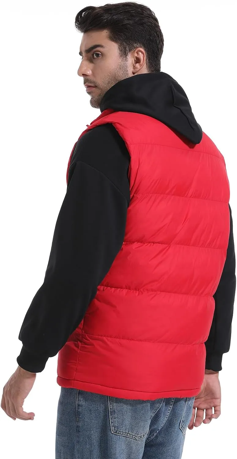 Men's Puffer Vest Outerwear Puffy Sleeveless Jacket Bubble Zipper Winter outdoor Warm Water-Resistant Size M to 3XL