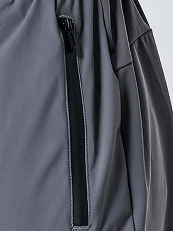 Men's Quick-Dry Fitness Elastic Zipper Pants