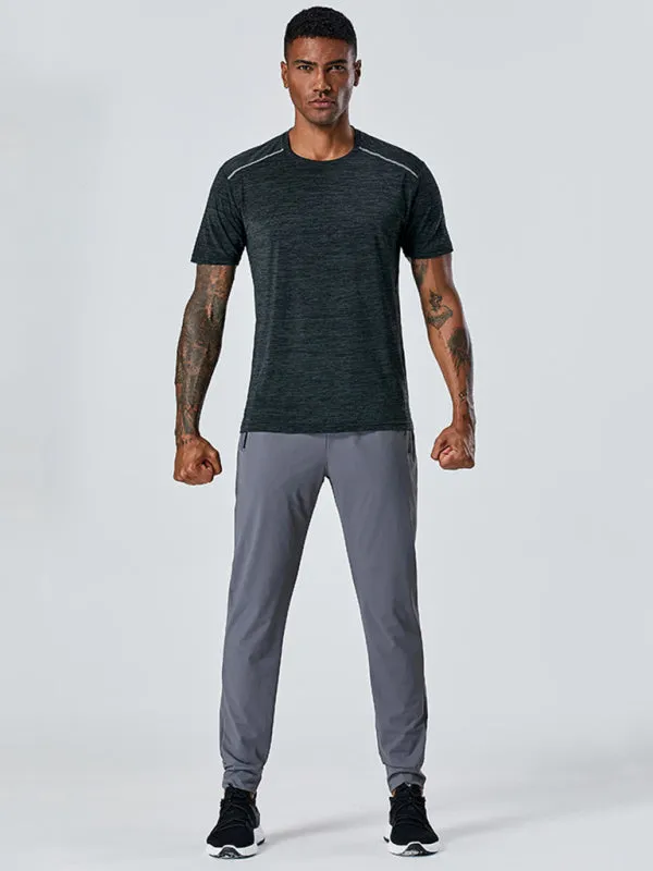 Men's Quick-Dry Fitness Elastic Zipper Pants