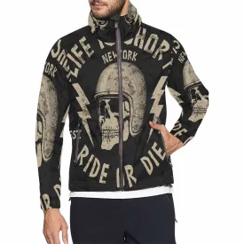 Men's Windbreaker printed 1976 life is short moto slogan
