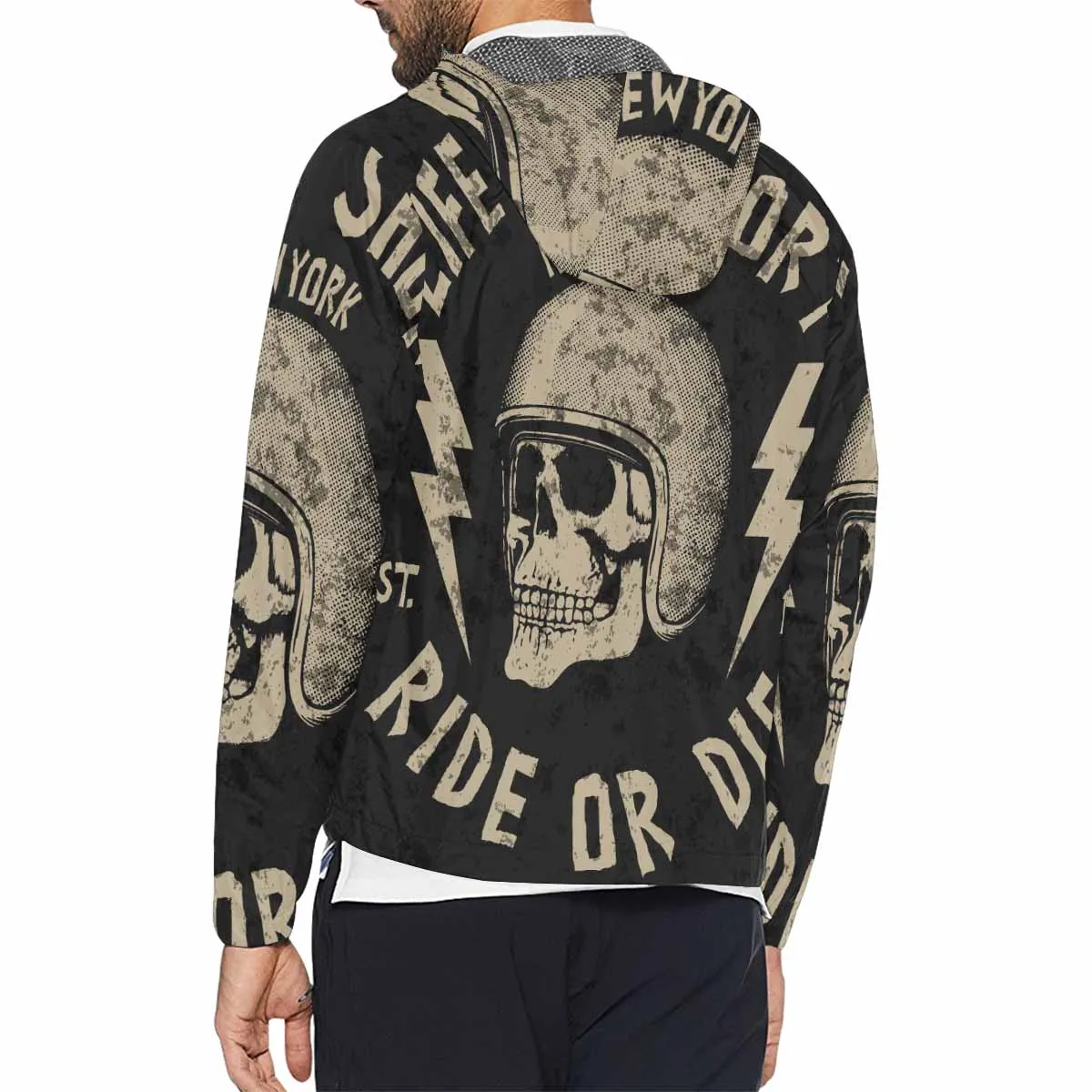 Men's Windbreaker printed 1976 life is short moto slogan