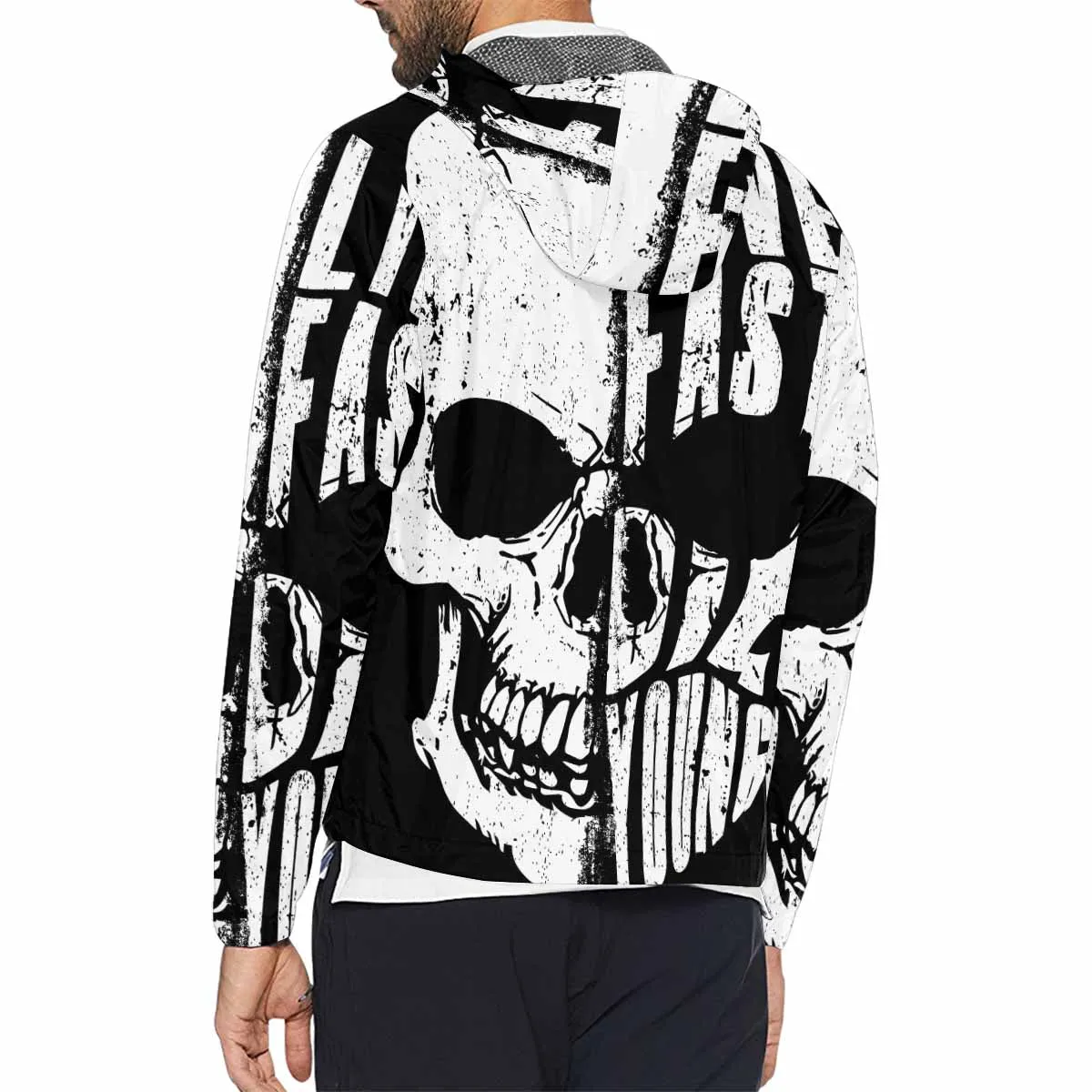Men's Windbreaker printed live fast die young
