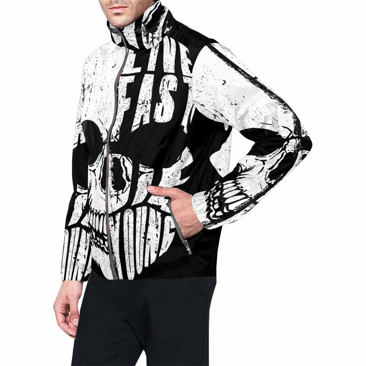 Men's Windbreaker printed live fast die young