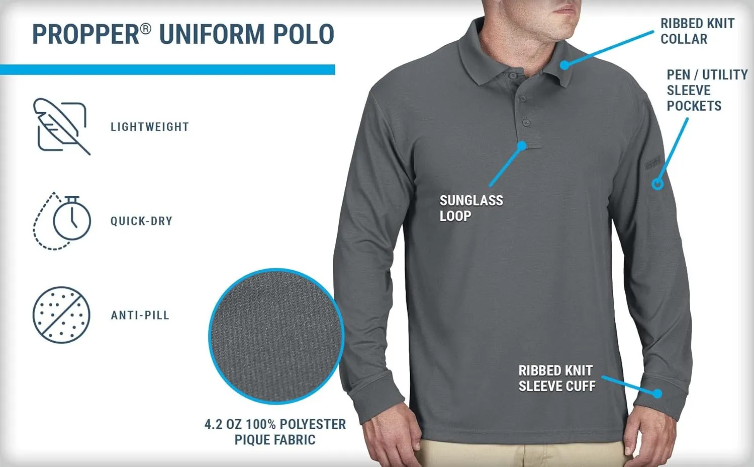 Propper Men's Uniform Polo-Long Sleeve