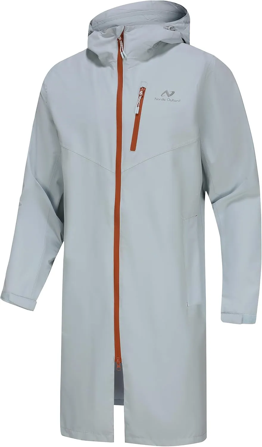 Rain Jacket Men,Waterproof Breathable Long Raincoat with Hood Mesh Lining,Windbreaker for outdoor activities
