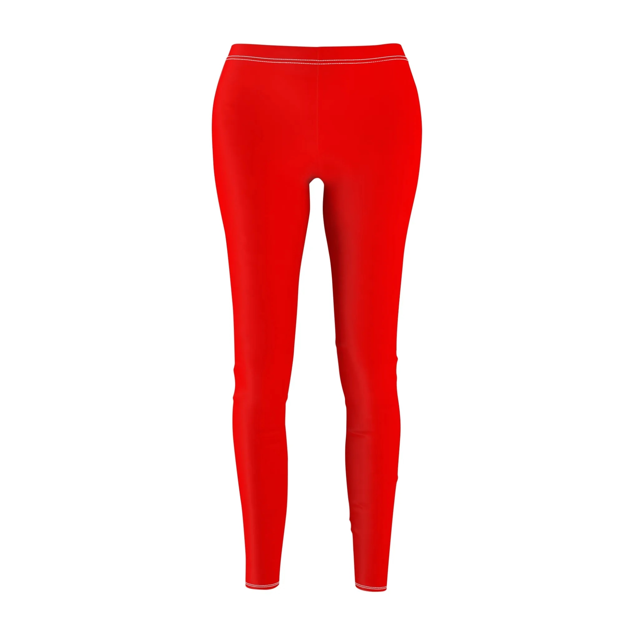 Red Casual Leggings