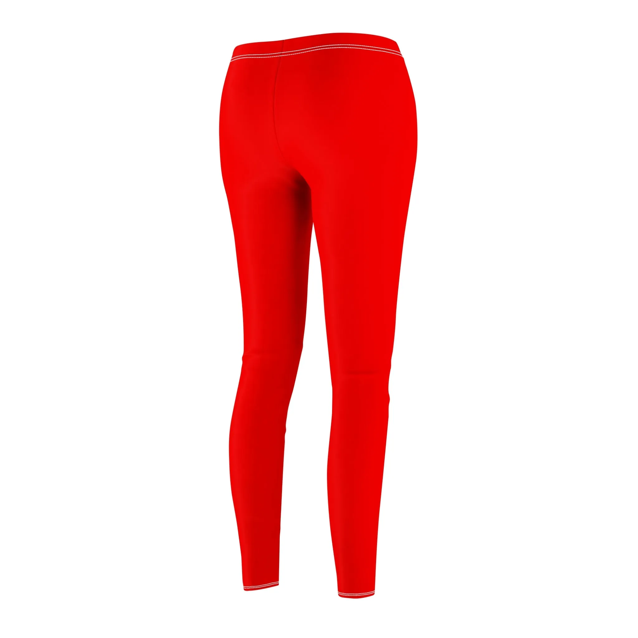 Red Casual Leggings