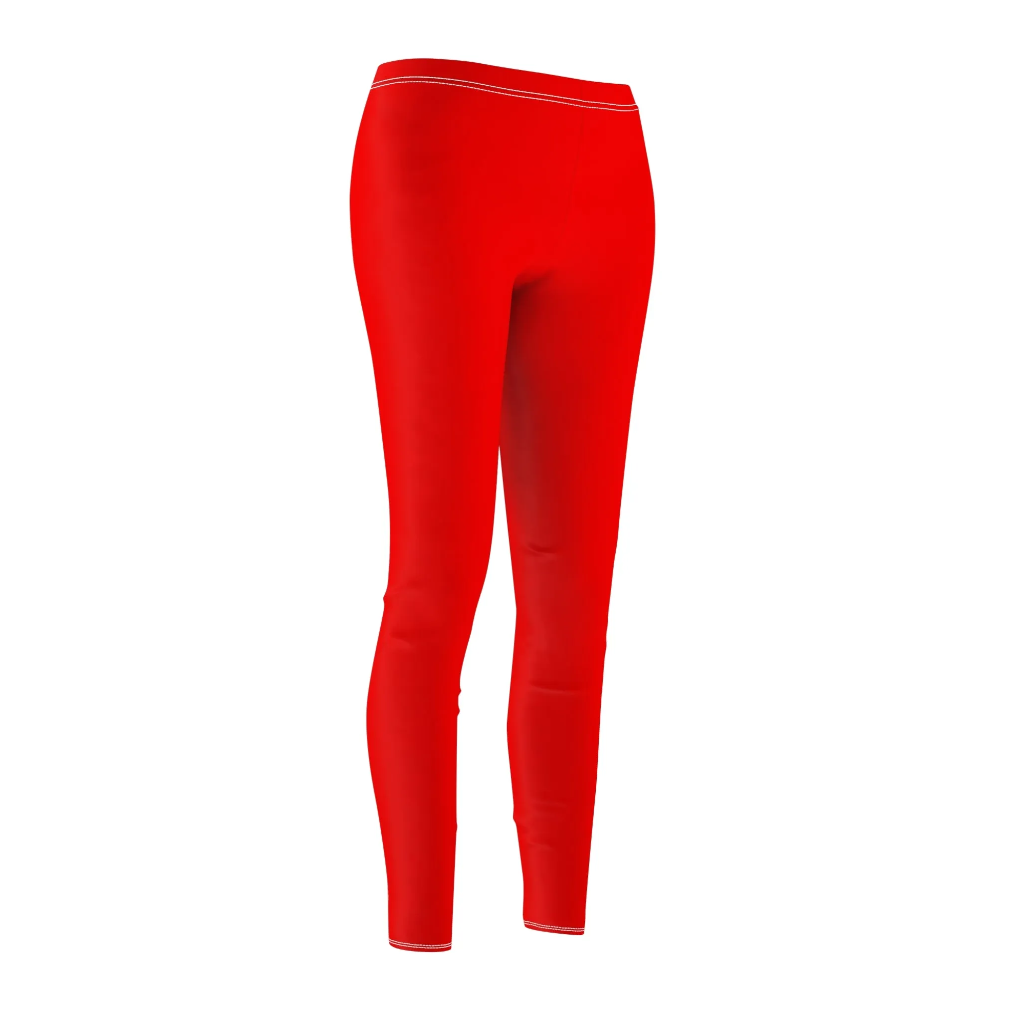 Red Casual Leggings