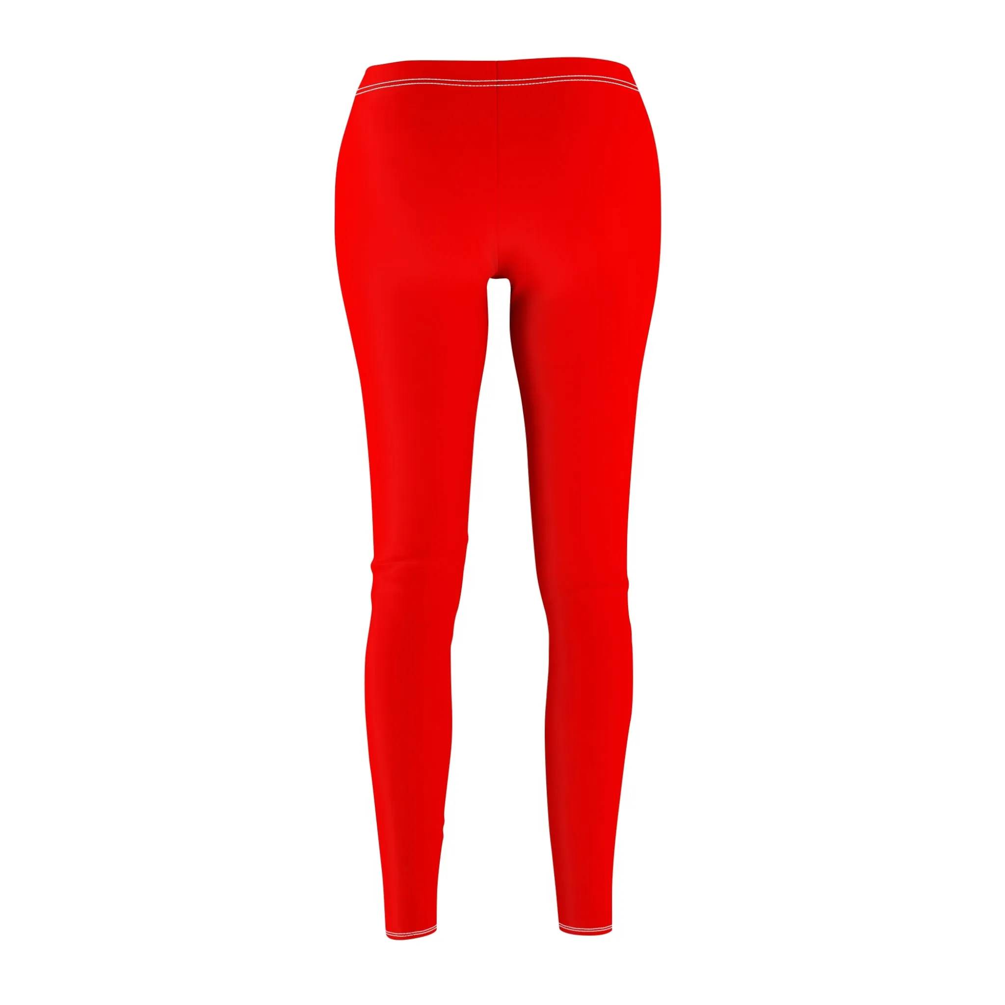 Red Casual Leggings