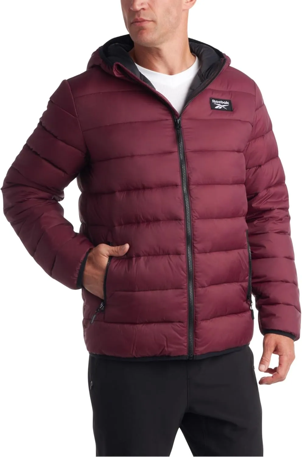 Reebok Men's Jacket  Lightweight Hooded Quilted Puffer Coat  Warm Insulated Winter Jacket for Men (S-4X)