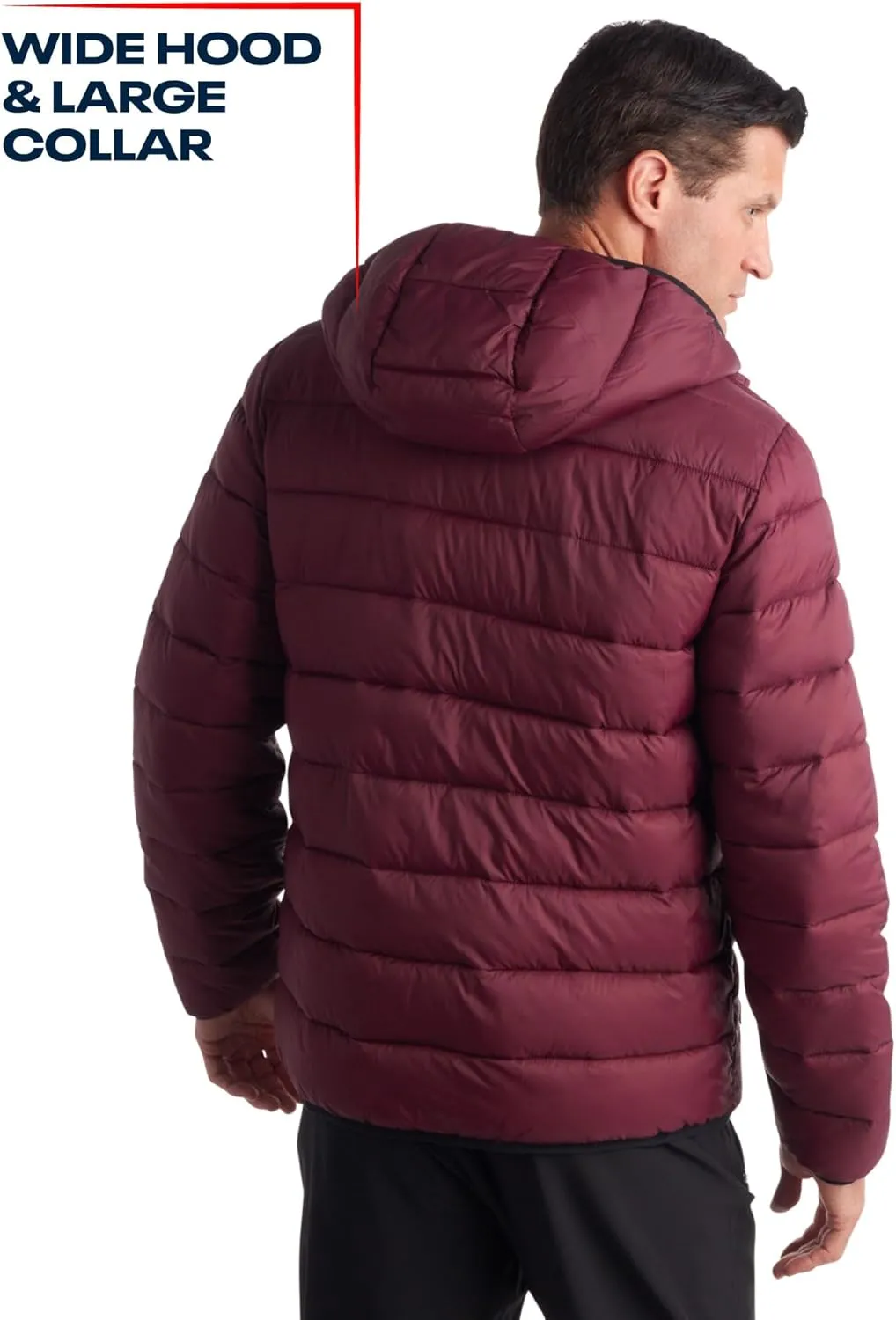 Reebok Men's Jacket  Lightweight Hooded Quilted Puffer Coat  Warm Insulated Winter Jacket for Men (S-4X)