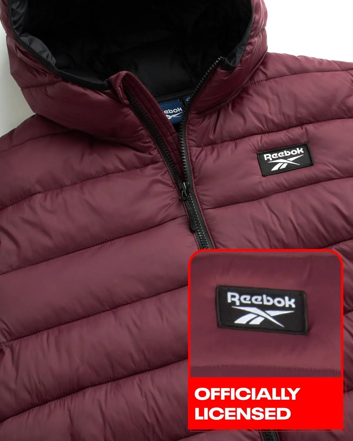 Reebok Men's Jacket  Lightweight Hooded Quilted Puffer Coat  Warm Insulated Winter Jacket for Men (S-4X)