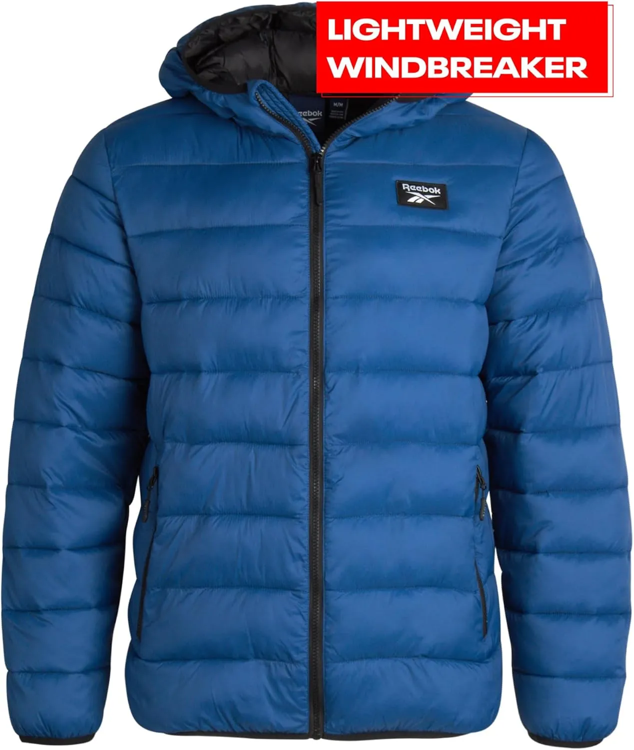 Reebok Men's Jacket  Lightweight Hooded Quilted Puffer Coat  Warm Insulated Winter Jacket for Men (S-4X)