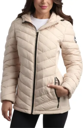 Reebok Women's Jacket - Lightweight Quilted Puffer Parka Coat with Flex Stretch Panels  Casual Jacket for Women (S-XL)