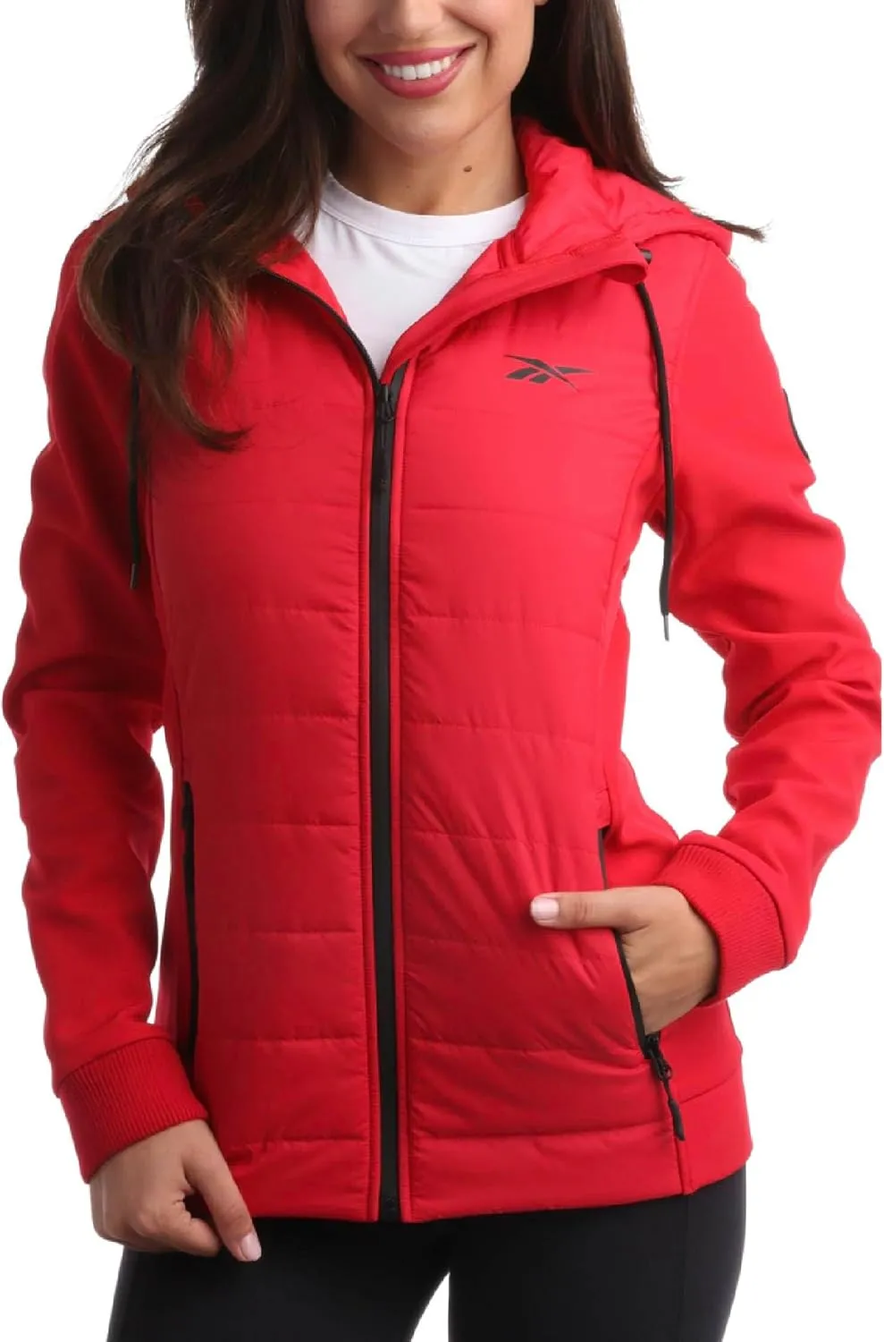 Reebok Women's Jacket - Lightweight Quilted Puffer Parka Coat with Flex Stretch Panels  Casual Jacket for Women (S-XL)