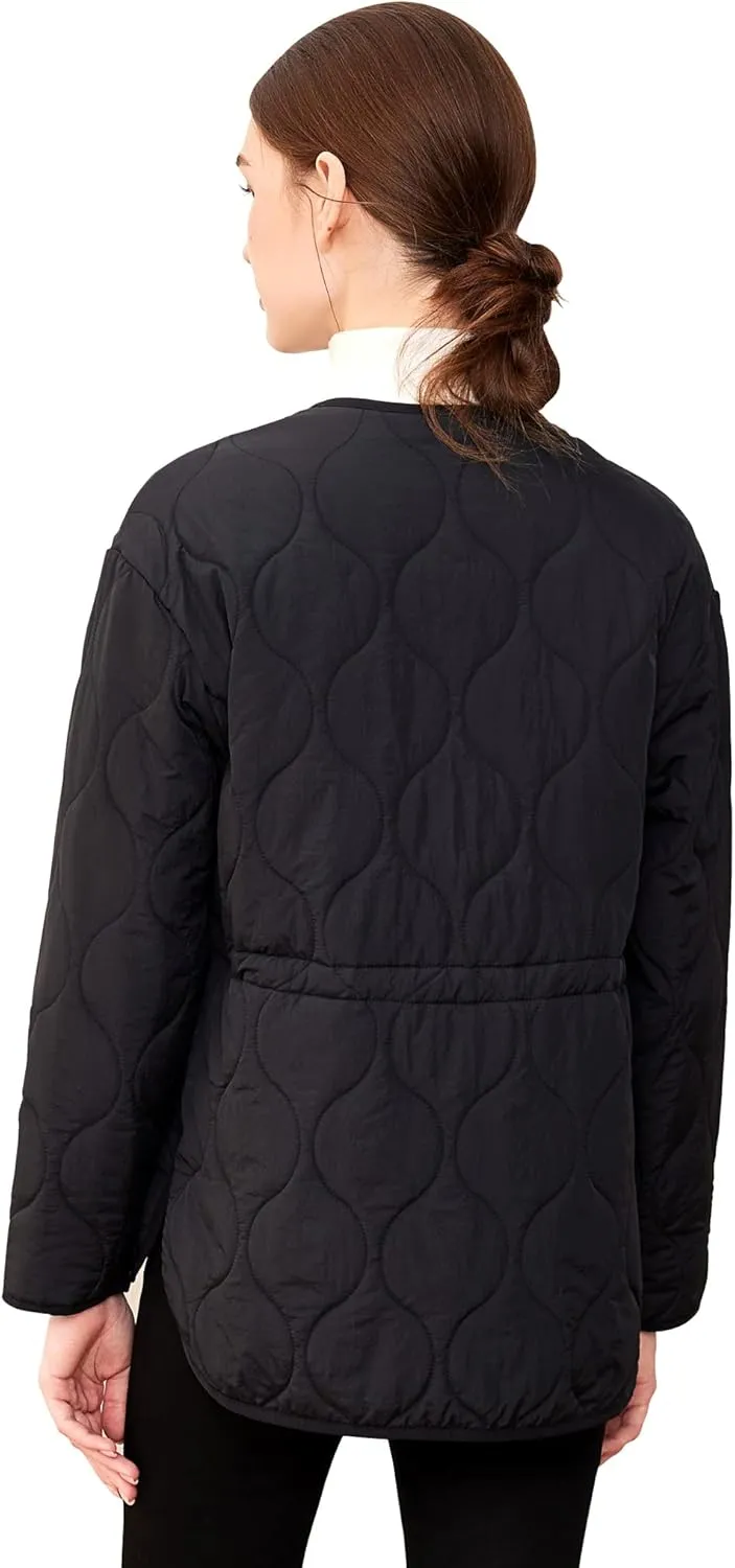 ROYAL MATRIX Women's Quilted Jacket Lightweight and Padded Trendy Coat Button Down Jacket with Pockets