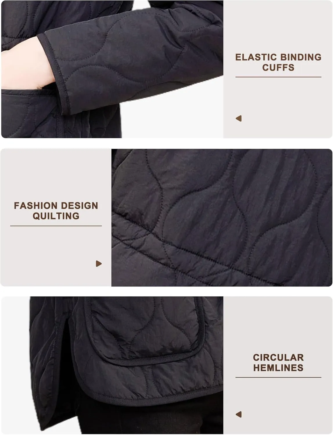 ROYAL MATRIX Women's Quilted Jacket Lightweight and Padded Trendy Coat Button Down Jacket with Pockets