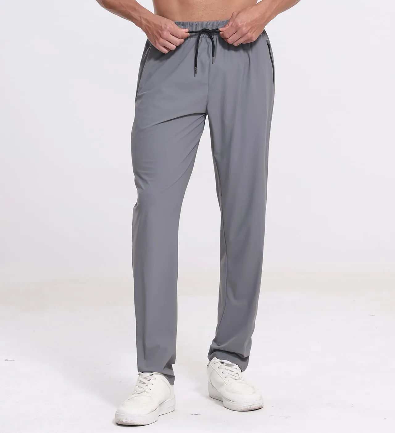 RPOVIG 3 Pack Men's Athletic Sweatpants with Zipper Pockets Workout Gym Running Hiking Active Cooling Stretch Joggers Pants