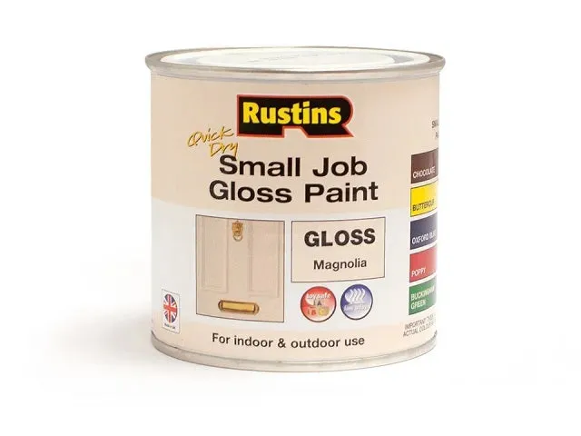 Rustins Quick Dry Small Job Gloss Magnolia Paint 250ml