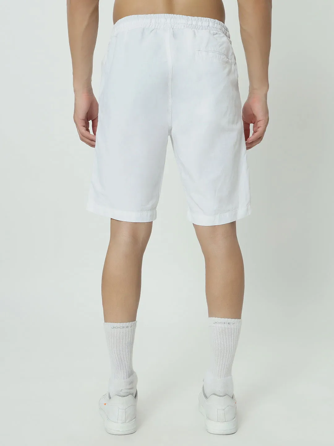 SAINTJONES -PURE WHITE LINEN SHORTS