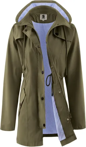 SaphiRose Women's Long Rain Jacket Waterproof Rain Coat with Hood Outdoor Light Raincoats Windbreaker