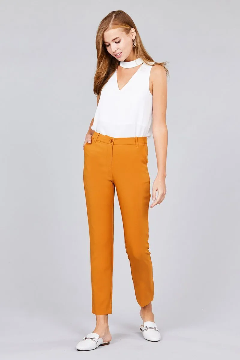 Seam Side Pocket Classic Stretch Crop Pants