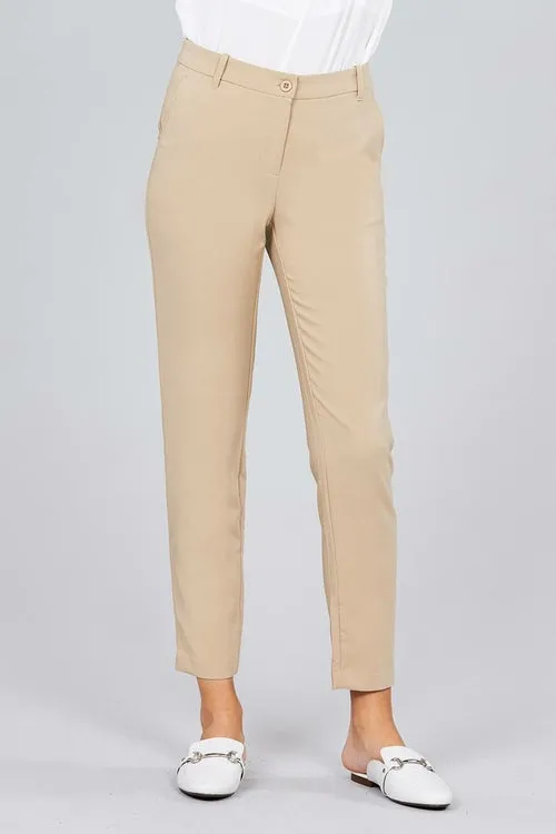 Seam Side Pocket Classic Stretch Crop Pants