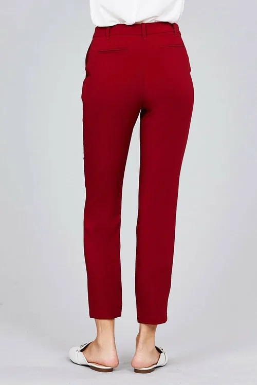 Seam Side Pocket Classic Stretch Crop Pants