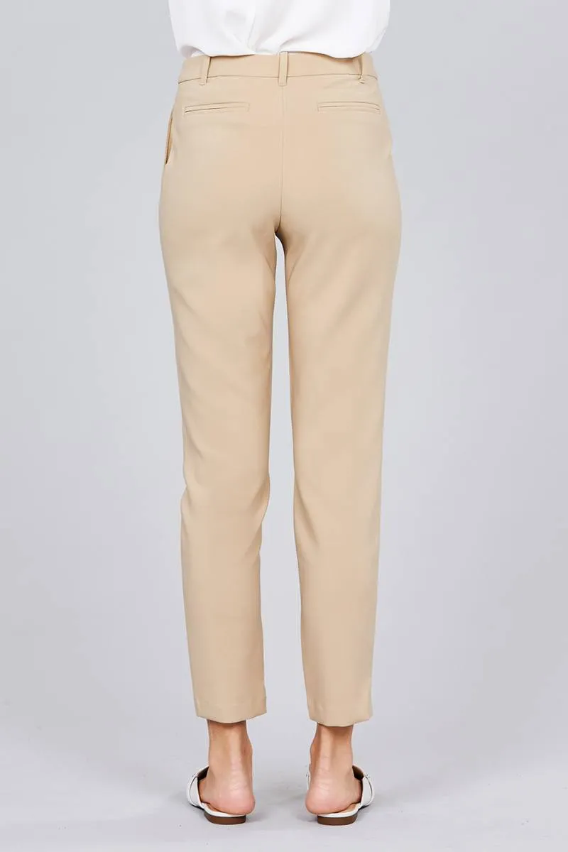 Seam Side Pocket Classic Stretch Crop Pants