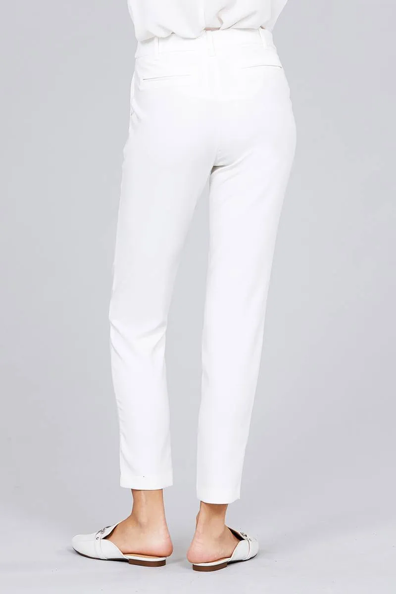 Seam Side Pocket Classic Stretch Crop Pants