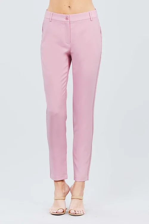 Seam Side Pocket Classic Stretch Crop Pants