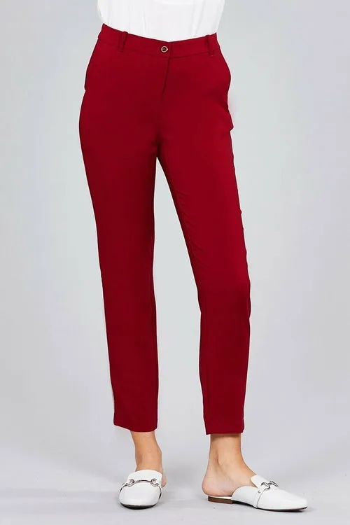Seam Side Pocket Classic Stretch Crop Pants