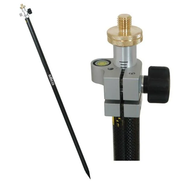 SECO Carbon Fiber Prism Pole Height of 65mm - 115mm-Dual Grads and Adjustable Tip