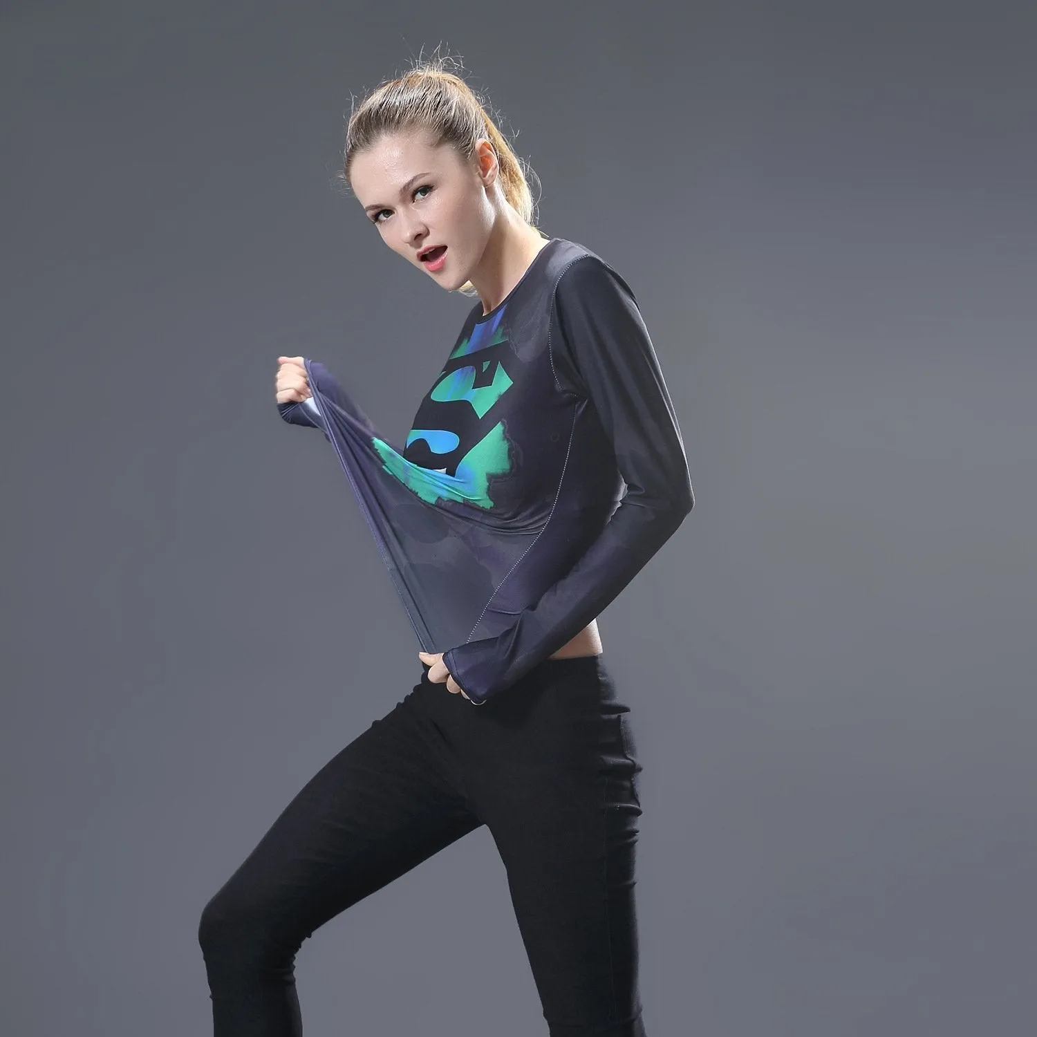 SUPERGIRL Compression Shirt for Women (Long Sleeve)