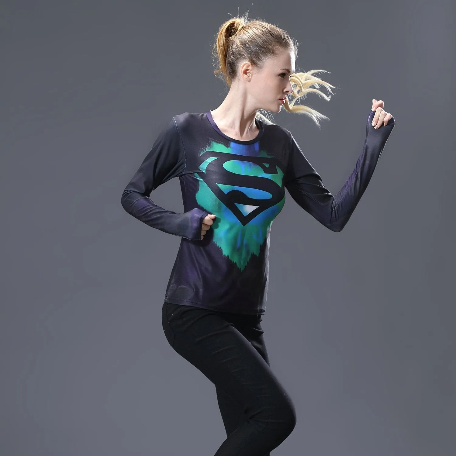 SUPERGIRL Compression Shirt for Women (Long Sleeve)