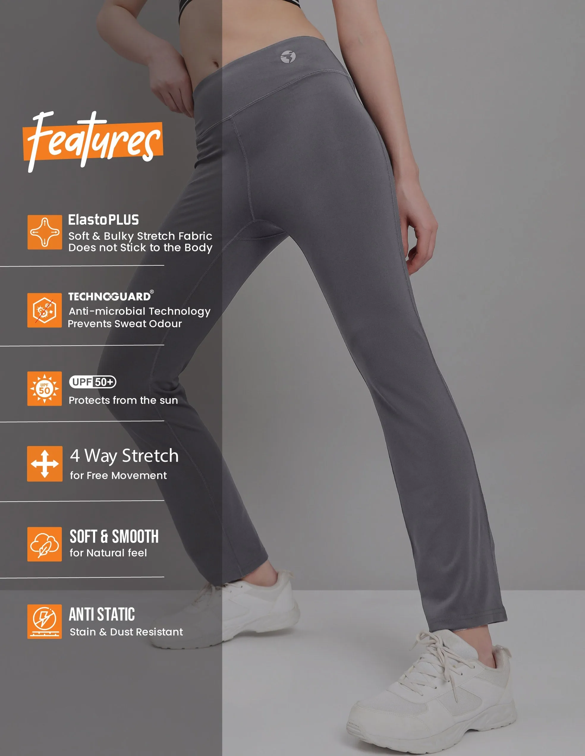 Technosport Women's Solid Active Quick Dry Pants