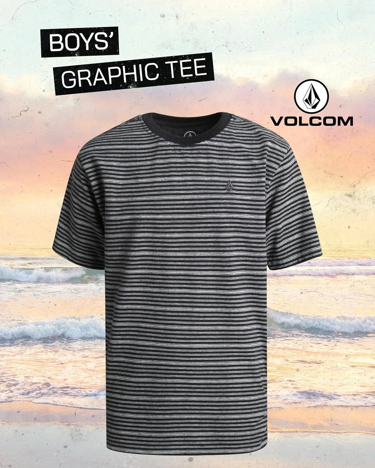 Volcom Boys T Shirt - Cotton Blend Short Sleeve Graphic Tees for Boys - Cool Casual Graphic T Shirts (Sizes: 2T-20)
