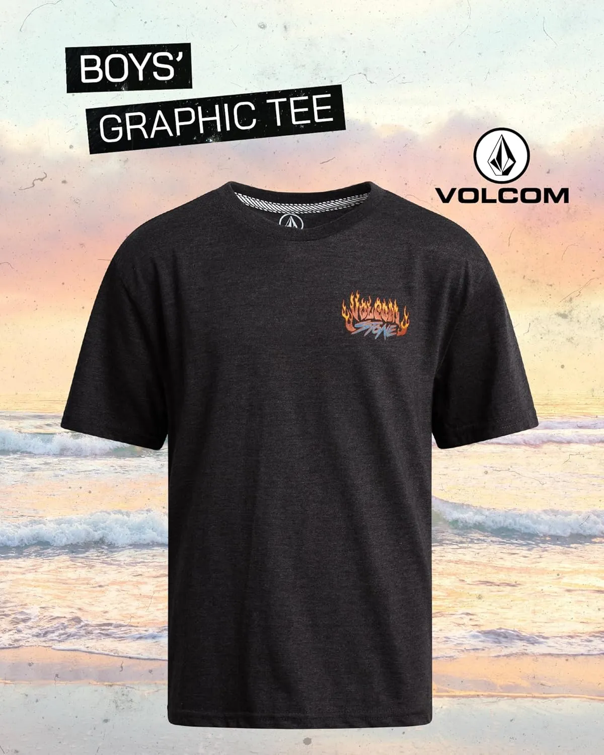 Volcom Boys T Shirt - Cotton Blend Short Sleeve Graphic Tees for Boys - Cool Casual Graphic T Shirts (Sizes: 2T-20)
