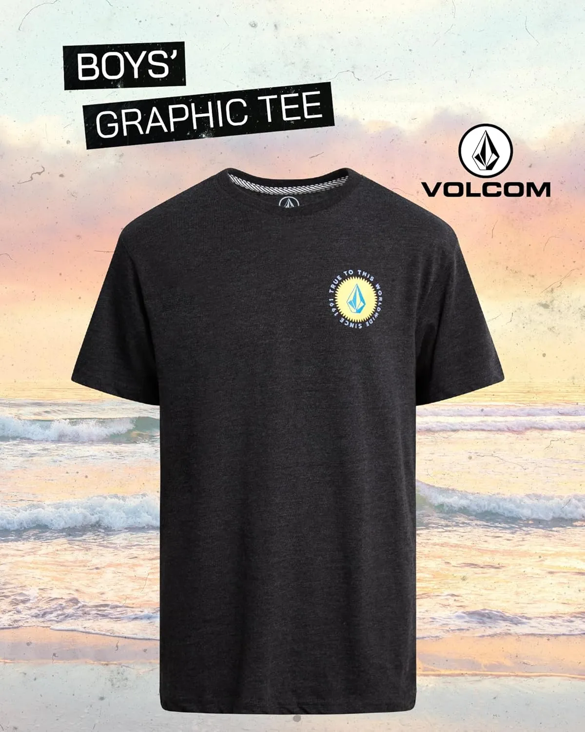 Volcom Boys T Shirt - Cotton Blend Short Sleeve Graphic Tees for Boys - Cool Casual Graphic T Shirts (Sizes: 2T-20)