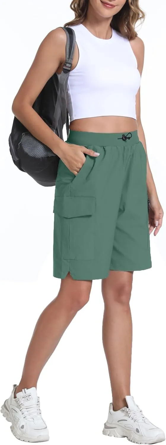 Women's Hiking Cargo Shorts Quick Dry Lightweight Shorts for Travel Athletic