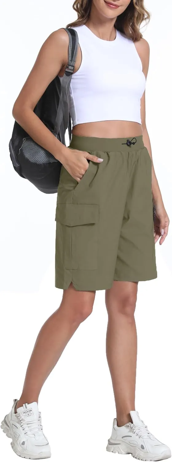 Women's Hiking Cargo Shorts Quick Dry Lightweight Shorts for Travel Athletic